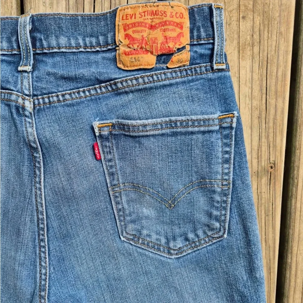 Levi's 514 Men's Straight Regular Fit Distressed Blue Jeans W29xL30
